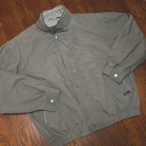 Members Only Grey Beige Zip Up Jacket Coat